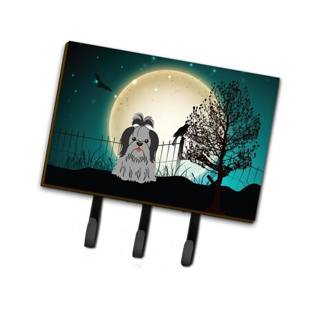Carolines Treasures Halloween Scary Shih Tzu Black and Silver Leash or Key Holder BB2279TH68